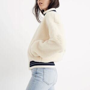 Madewell Sherpa Varsity Bomber Jacket
